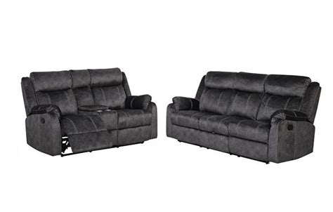 U Domino Granite Microfiber Reclining Sofa Set W Console Pcs