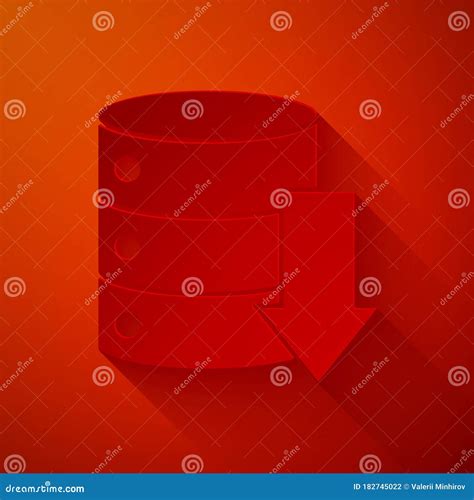 Paper Cut Server Data Web Hosting Icon On Red Background Paper Art