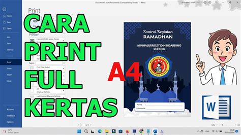 Cara Print Full Kertas A Di Word Youtube