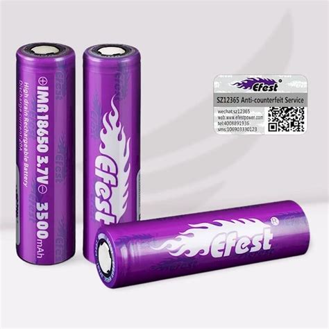 Accus EFEST IMR 18650 3500mAh 20A VAPOCLOPE