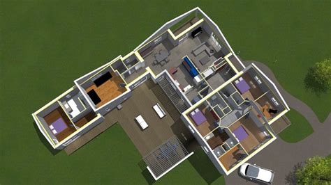 Plan maison moderne 3d 4 chambres – Bricolage Maison et décoration