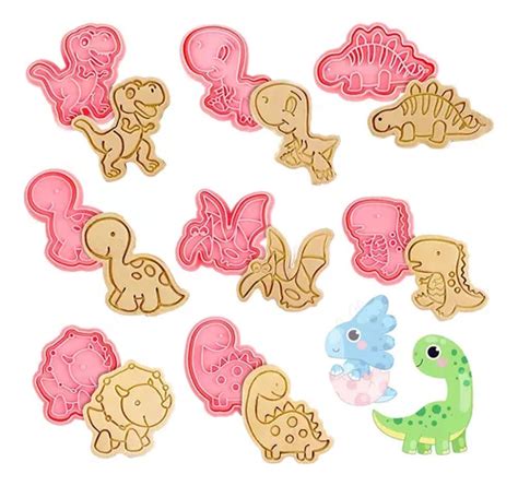 8 Pzs Cortadores De Galletas Dinosaurios Moldes Repostería MercadoLibre