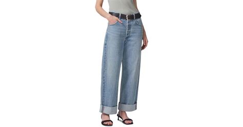 Citizens Of Humanity Ayla High Rise Cropped Wide Leg Baggy Jeans In