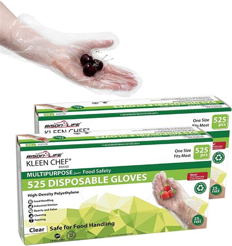 Kleen Chef Disposable Food Prep Gloves 525 Per Box 1050 Pcs 11 5