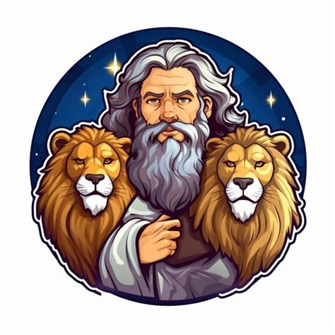 premium ai image  cartoon image   man   beard   lion