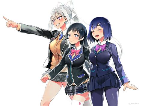 Tsukino Mito Higuchi Kaede And Shizuka Rin Nijisanji Drawn By