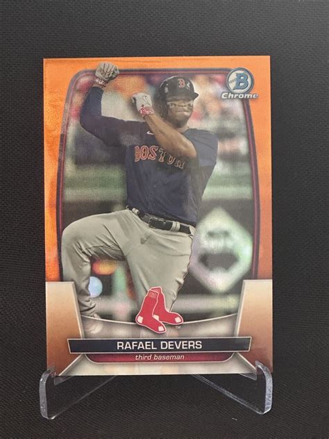 Bowman Chrome Rafael Devers Orange Refractor Sp D Red Sox