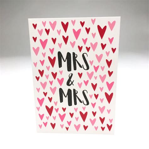 Mrs Mrs Wedding Card Lesbian Wedding Congrats Wife Etsy