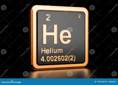 Helium he Chemical Element. 3D Rendering Stock Illustration ...