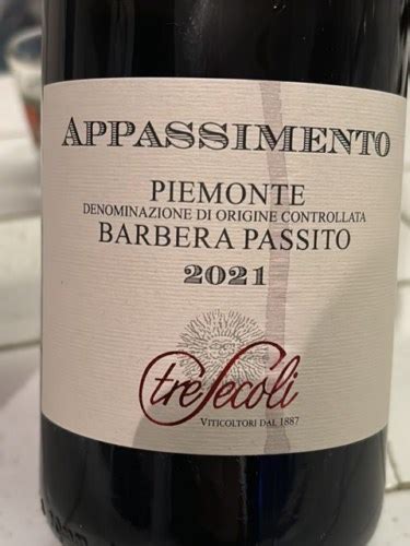 Tre Secoli Appassimento Barbera Passito Vivino US