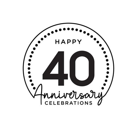 40 Years Anniversary Anniversary Template Design Concept Monochrome Design For Event