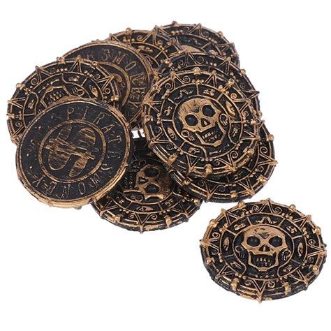 lot Plastic Pirate Treasure Coins Props Engraved Christmas Ornaments ...