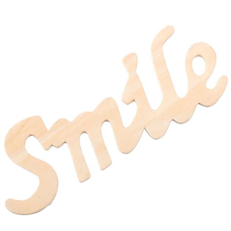 Unfinished Wood Smile Cutout Word And Letter Cutouts Wood Crafts