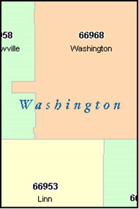 WASHINGTON County, Kansas Digital ZIP Code Map