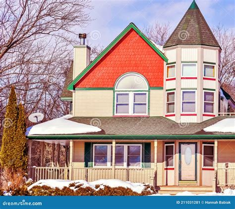 modern victorian house  turret tower stock image image  turret