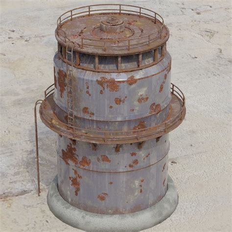 Large Cylindrical Metal Silo D Model Cgtrader