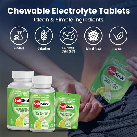 Snapklik.com : SaltStick Electrolyte FastChews - 120 Lemon Lime