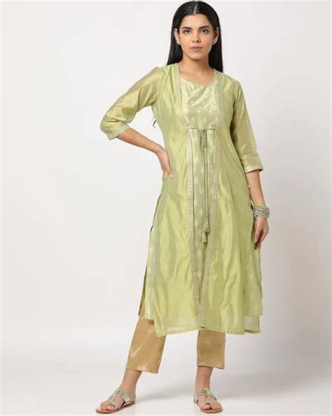 Buy Floral Print Straight Kurta With Shrug Online At Best Prices In