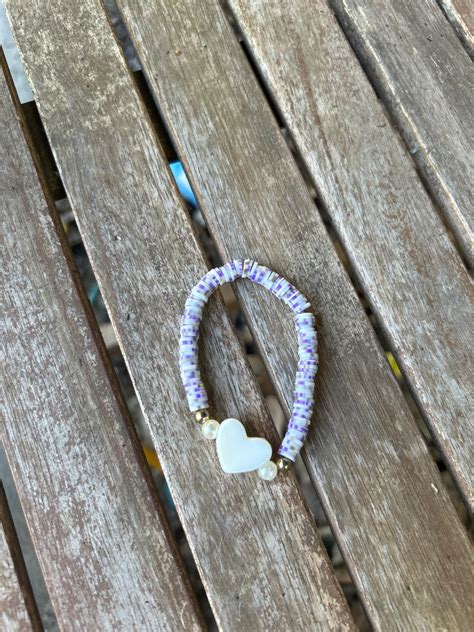 Purple Heart Bracelet Etsy