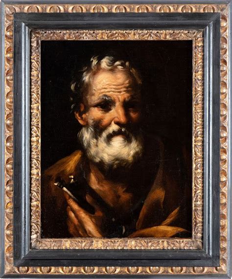 Artista Napoletano Prima Met Xvii Secolo Saint Peter Oil On