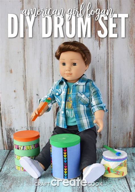 American Girl Logan And Diy Drum Set Tutorial Diy Drums American Girl