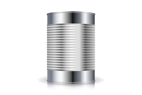 Metallic Cans Vector Food Tincan Ribbed Graphic By Pikepicture