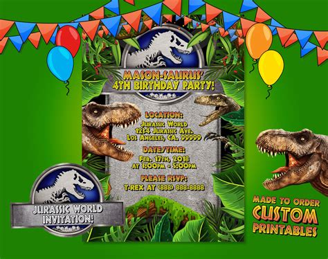 Jurassic World Party Printables