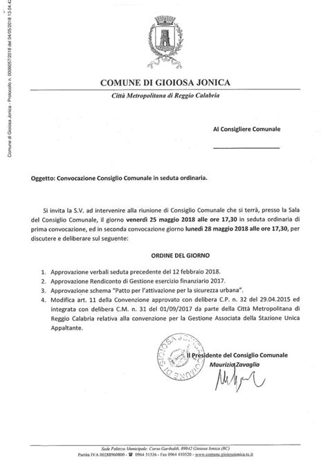 Convocazione Consiglio Comunale Il 25 Maggio A Gioiosa Ionica Ciavula