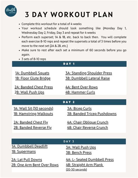 Free 3 Day Workout Plan With Videos Workout Plan Workout Plan For Beginners Gym Workout Plan