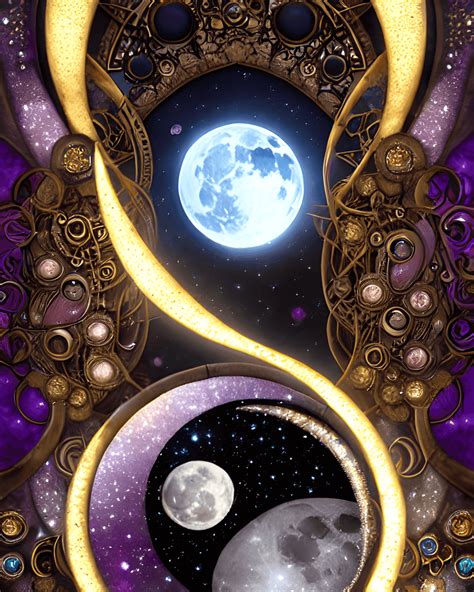 Steampunk Moon Graphic · Creative Fabrica