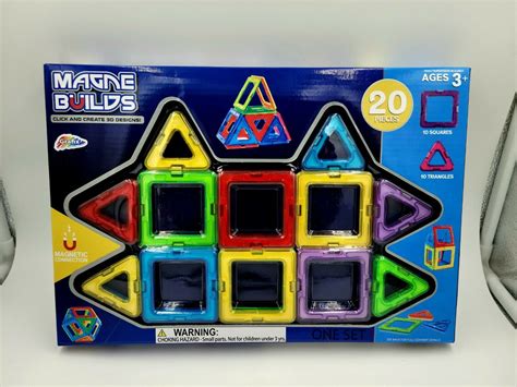 Magnetic Tile Kit By Magnet Builds 3d Design Click And Create Set