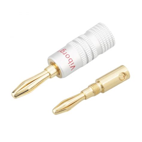 VIBORG Fiches Banane Plaqué Or 24k Ø4 5mm La paire Audiophonics