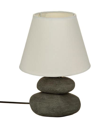 Lampe Poser En C Ramique Stri E Forme Galet H Cm Leroy Merlin