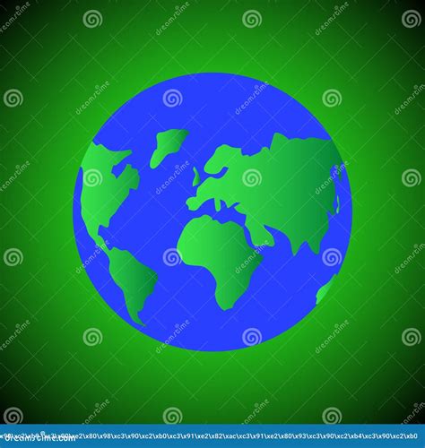 A Wonderful Design Simple Earth With Green Light Stock Vector