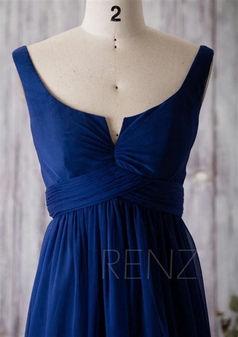 2016 Royal Blue Bridesmaid Dress Scoop Neck Chiffon By Renzrags Casual Bridesmaid Dresses