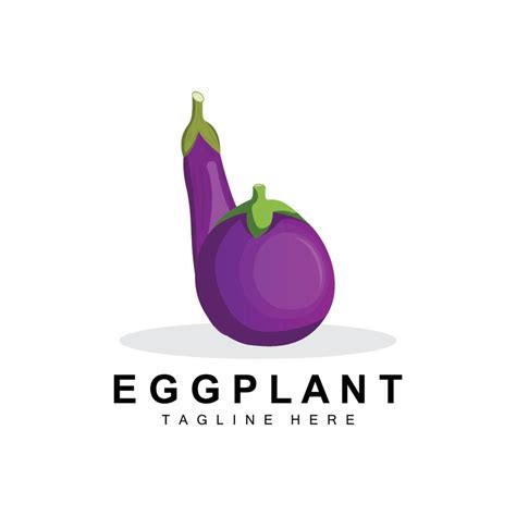 Eggplant Logo Design Vegetables Illustration Purple Vegetable Plantation Vector Product Brand