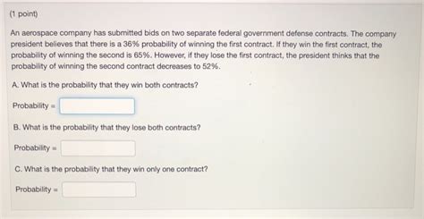 Solved Point An Aerospace Company Has Submitted Bids On Chegg