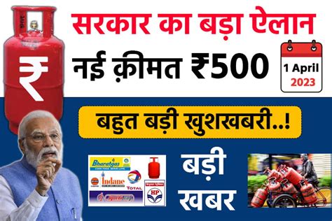 Lpg Gas Cylinder Price सरकार का बड़ा ऐलान नई क़ीमत ₹500 जाने किसको