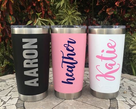 20oz Tumbler Personalized Name Vinyl Decal Monogrammed Name Etsy