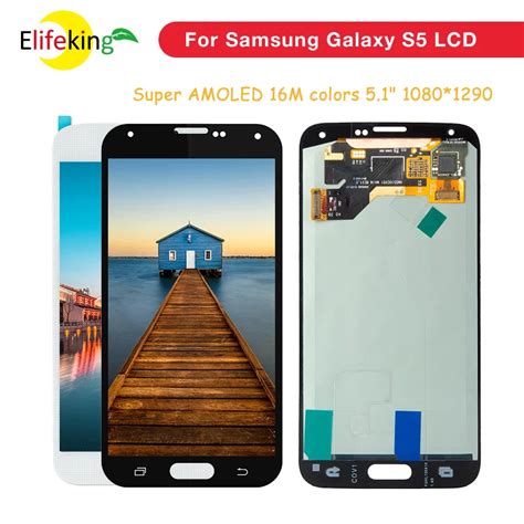 1PCS Lot AMOLED For Samsung S5 LCD G900F Display LCD Screen Touch