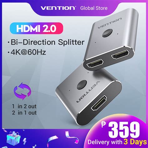 Vention Hdmi Splitter 4K Bi Direction Hdmi2 0 1 In 2 Out 2 Out Switcher