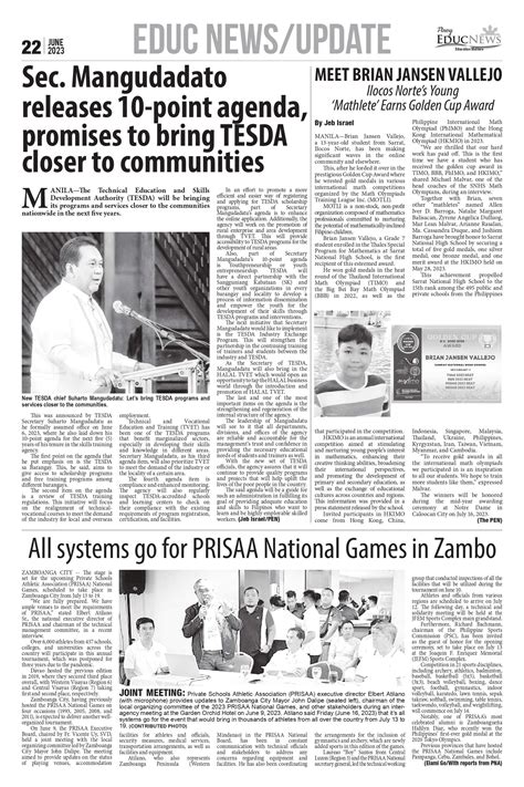 Pinoy Educ News Pen June 2023 Vol1 No3 Edition By Pinoy Educ News