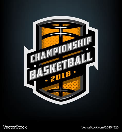 College basketball sports logo emblem Royalty Free Vector