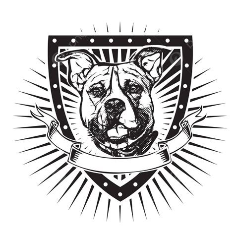 Pit Bull Shield Mans Dangerous Heraldic Vector Mans Dangerous