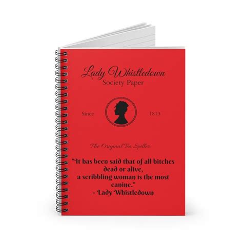 Bridgerton Lady Whistledown Scribbling Woman Manifestation Spiral Notebook Journal Ruled Line Etsy