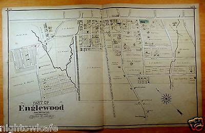 Rare 1876 Detailed Map PART OF ENGLEWOOD NJ New Jersey ORIGINAL | eBay