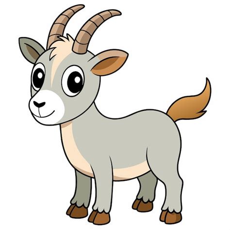 Premium Vector | A cartoon drawing of a goat with horns and horns