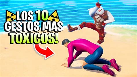 Los 10 Bailes Gestos MAS TOXICOS De TODO Fortnite YouTube