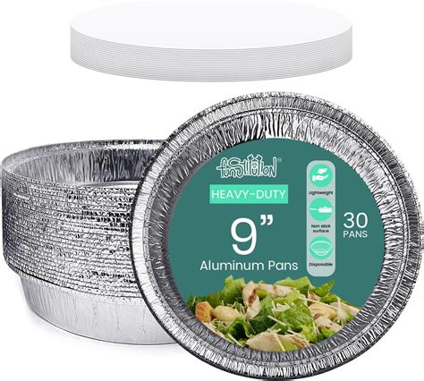 Amazon 25 Pack 9 Inch Round Aluminum Pans With Lids Disposable