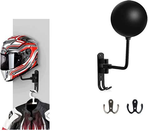 Spherical Soporte De Pared Para Casco De Motocicleta Y Gancho Para